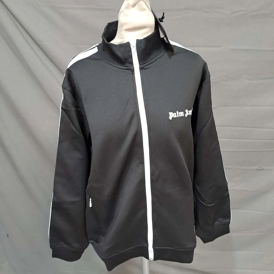 PALM ANGELS STRIPE TRACKSUIT TOP IN BLACK SIZE M