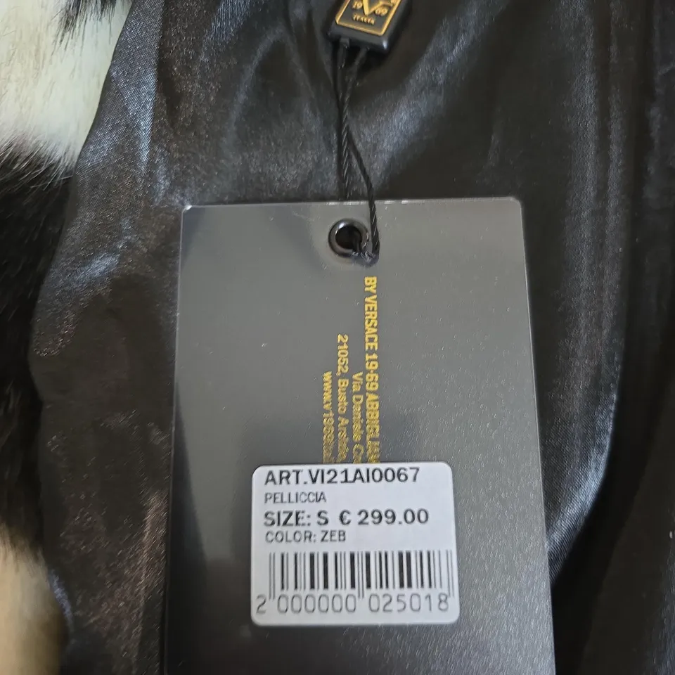 VERSACE 1969 ITALIA ZEBRA PRINT FUR COAT – SIZE S