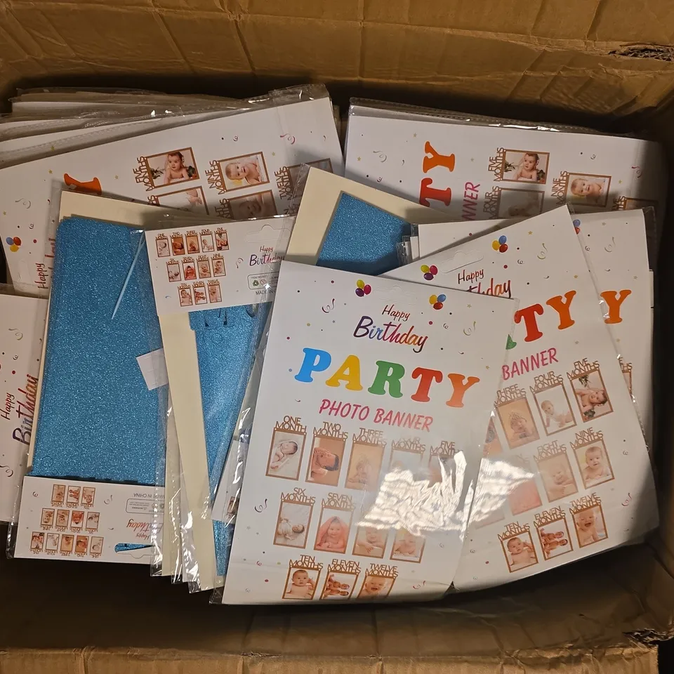 LARGE QUANTITY OF ASSORTED HAPPY BIRTHDAY PARTY PHOTO BANNERS - COLLECTION ONLY