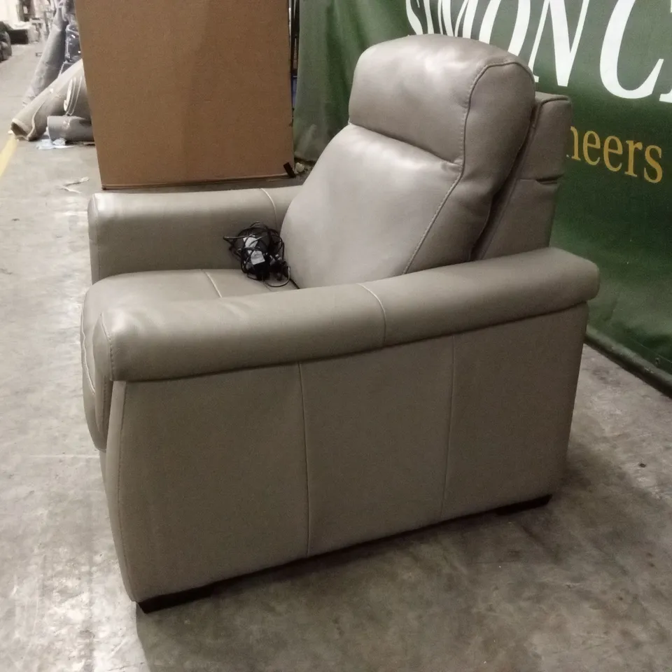 QUALITY DESIGNER ITALIAN MADE ADRIANO LUMBAR AND ELECTRIC RECLINER LEATHER ARMCHAIR