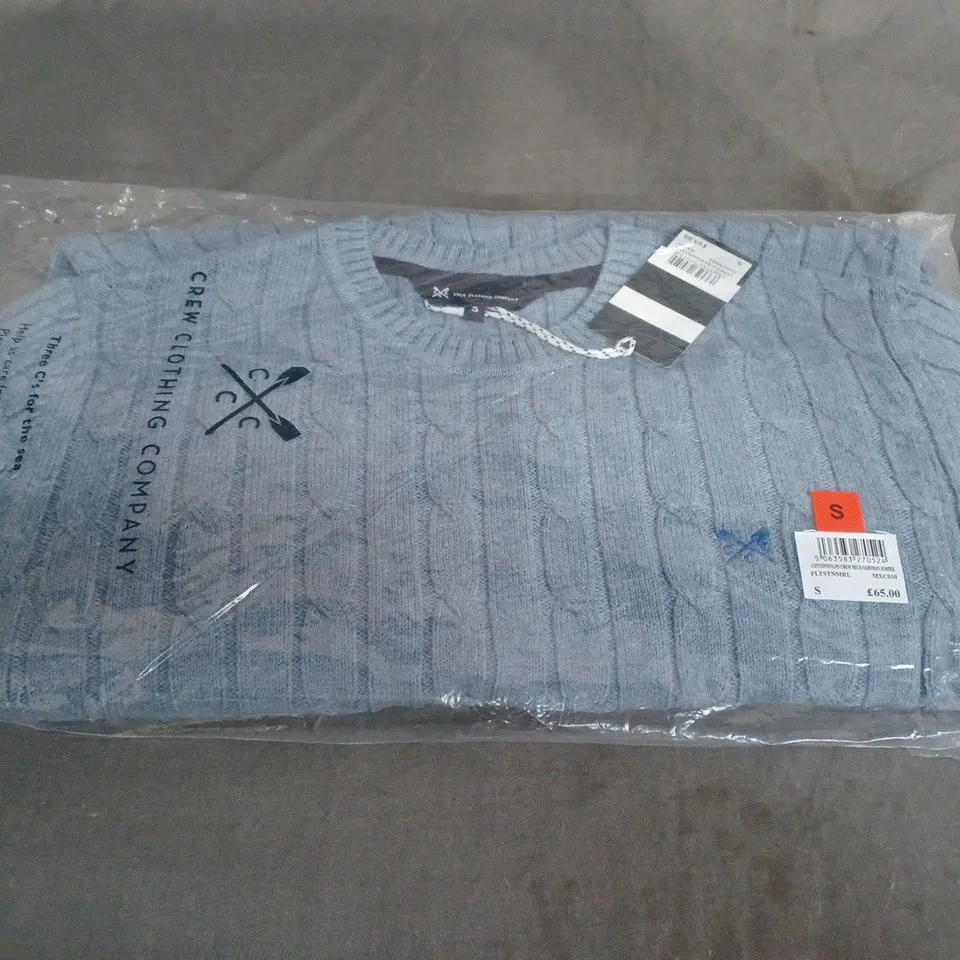 CREW CLOTHING COMPANY BLUE KNIT SWEATER – UK SIZE S