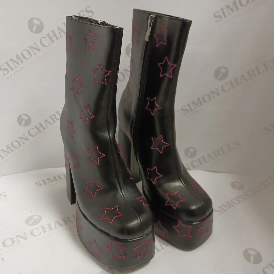KOI VEGAN A QUEEN’S LITTLE SECRET DIAMANTE HEELED BOOTS - SIZE 4