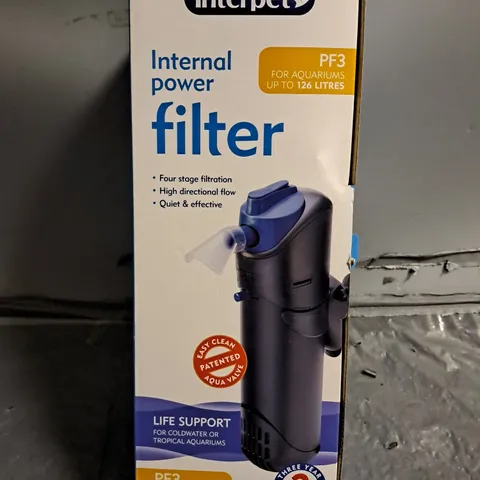 INTERPET PF3 INTERNAL POWER FILTER FOR UP TO 126 LITRE AQUARIUMS