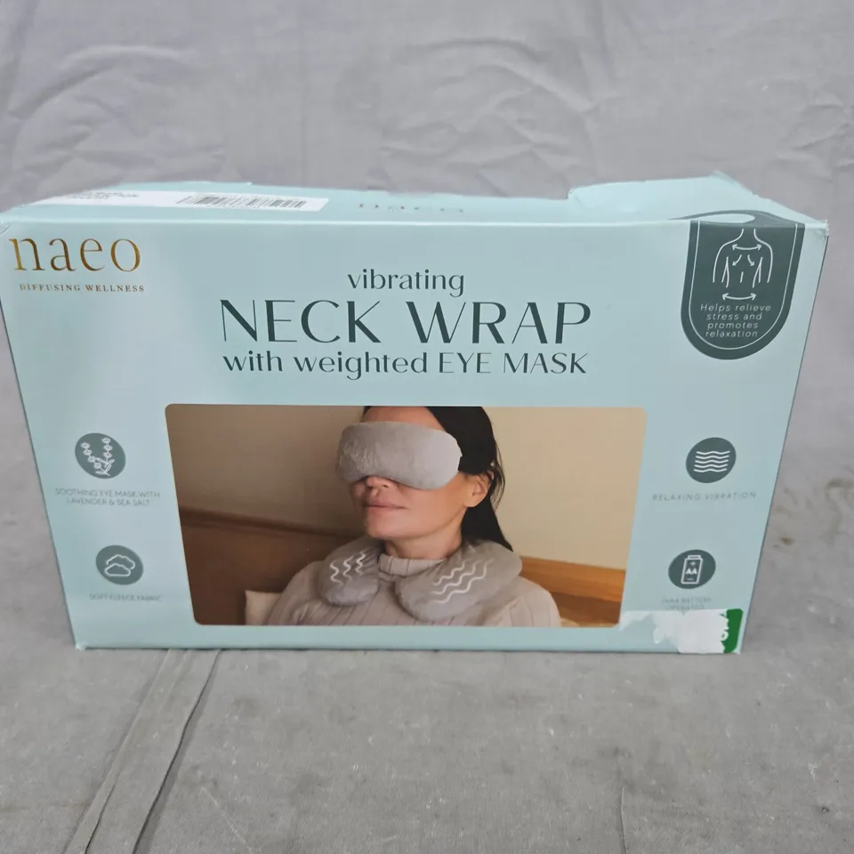 NAEO VIBRATING NECK WRAP WITH WEIGHTED EYE MASK 