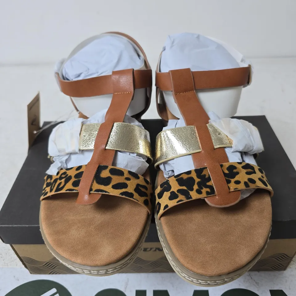 BOXED DUNLOP CALLIE SANDALS, TAN - UK SIZE 7