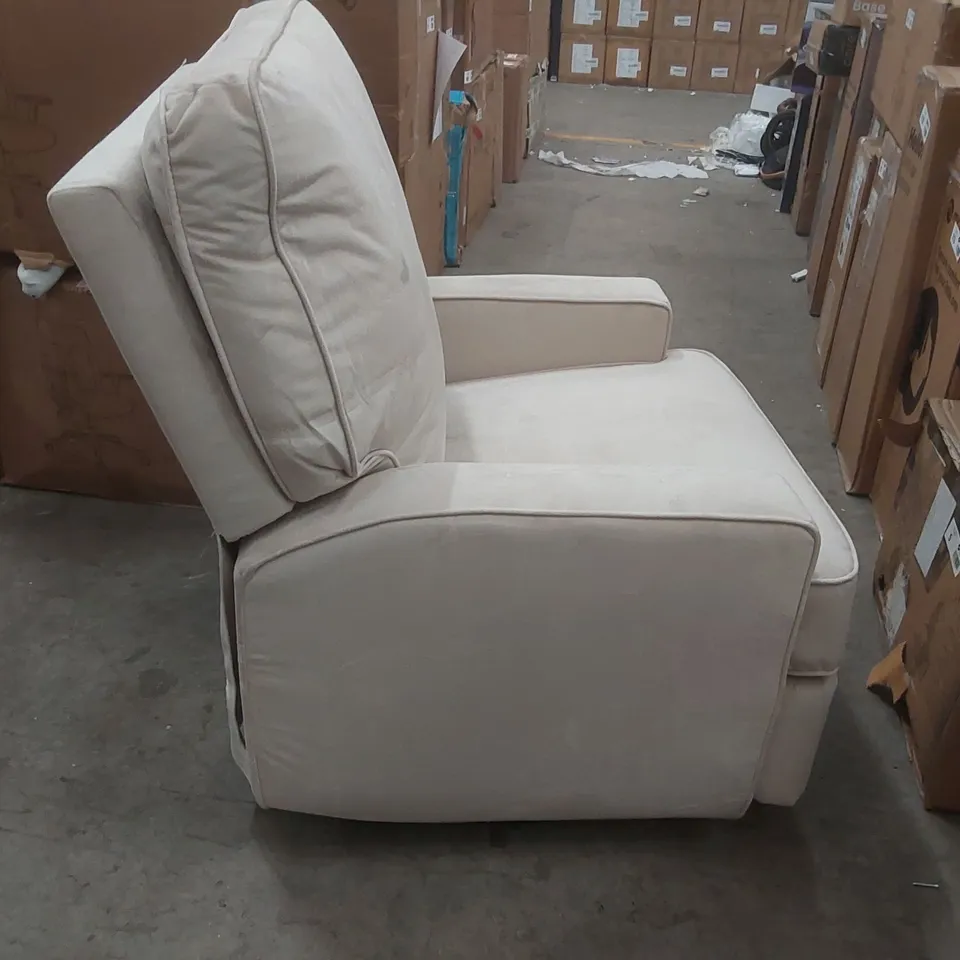 DESIGNER FABRIC UPHOLSTERED SWIVEL/ROCKING ARMCHAIR