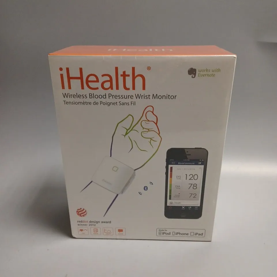 BOXED SEALED IHEALTH WIRELESS BLOOD PRESSURE WRIST MONITOR 