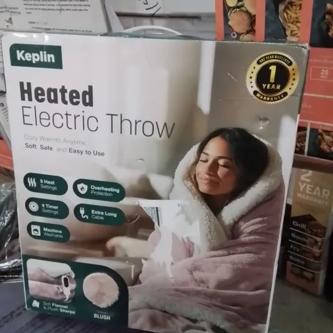 BOXED KEPLIN HEATED ELECTRIC THROW BLUSH
