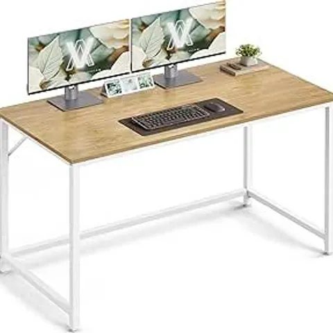 BOXED VASAGLE LWD039W70V1 COMPUTER DESK OFFICE TABLE 120 X 60 X 76 CM FOR STUDY BEDROOM LIVING ROOM NATURAL OAK PEARL WHITE