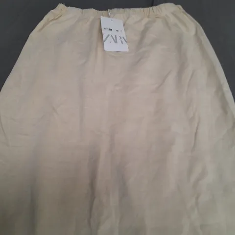 ZARA LONG CUSTARD YELLOW SKIRT - SMALL