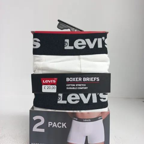 LEVI'S BOXER BRIEFS 2 PACK – BLACK & WHITE COTTON STRETCH - SIZE L