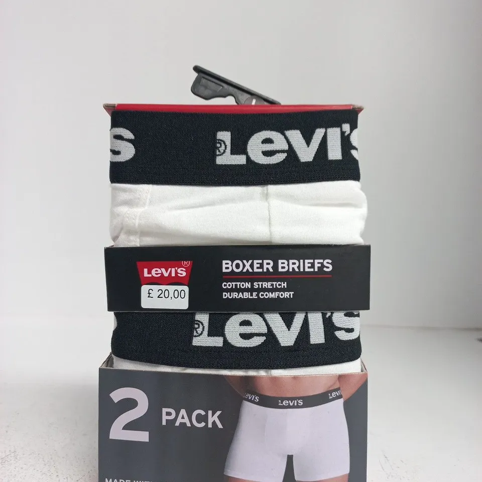 LEVI'S BOXER BRIEFS 2 PACK – BLACK & WHITE COTTON STRETCH - SIZE L