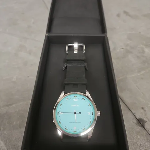 KYBOE! WATCH – TURQUOISE DIAL, BLACK SILICONE STRAP 