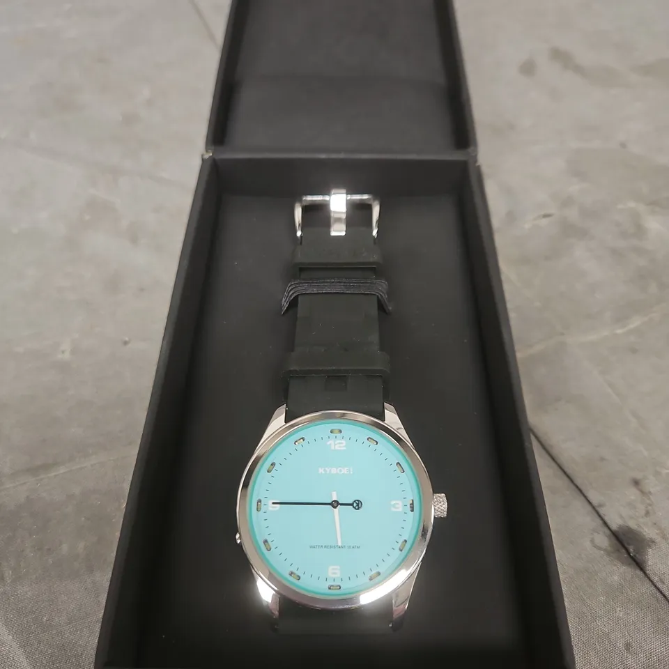 KYBOE! WATCH – TURQUOISE DIAL, BLACK SILICONE STRAP 