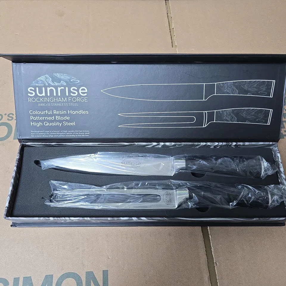 SUNRISE ROCKINGHAM FORGE KNIFE SET – 2 PIECE, X40CR13 STAINLESS STEEL, RESIN HANDLES