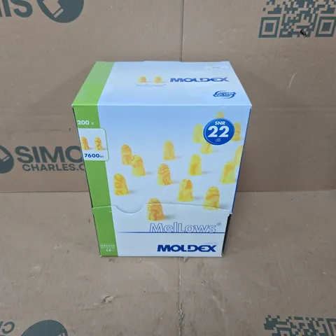 BOXED SET OF APPROXIMATELY 200 PAIRS OF MOLDEX 7600 MELLOWS EARPLUGS