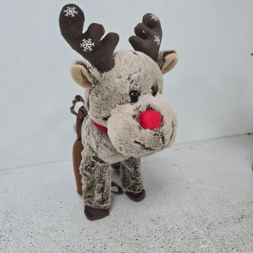 FESTIVE ANIMATED REINDEER PLUSH – BATTERY OPERATED