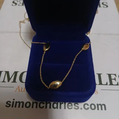 GOLD 9CT ITALIAN GOLD CHAIN & BEAD NECKLACE 2.4G 