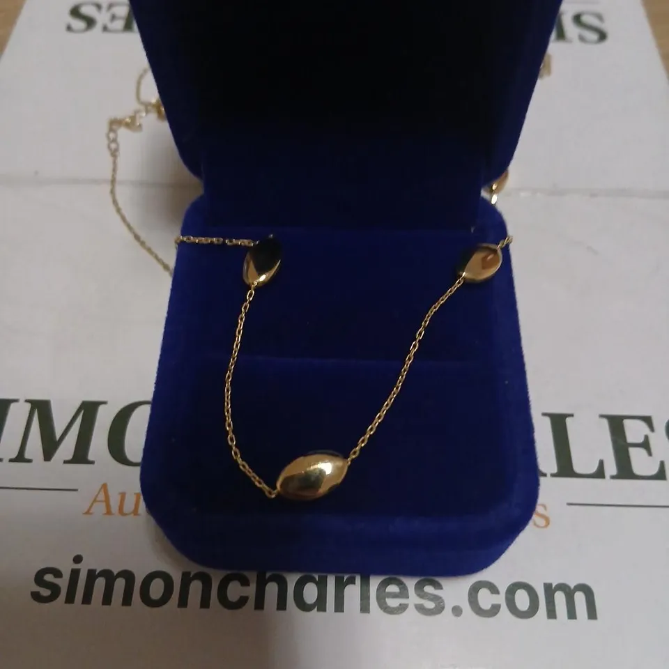 GOLD 9CT ITALIAN GOLD CHAIN & BEAD NECKLACE 2.4G 