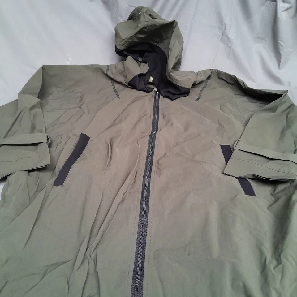 FRANK USHER WOVEN PARKA STYLE JACKET KHAKI S/M