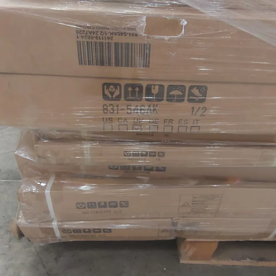 PALLET CONTAINING A VERY LARGE QUANTITY OF ASSORTED DESIGNER FURNITURE PARTS INCLUDING: WARDROBE PARTS, GARDEN SHED PARTS ECT