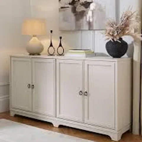 BOXED CABOT LARGE 4 DOOR SIDEBOARD - CREAM (1 BOX)
