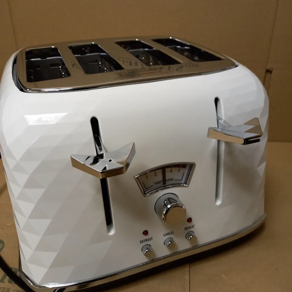 DE'LONGHI BRILLANTE CTJ4003W 4-SLICE TOASTER - WHITE