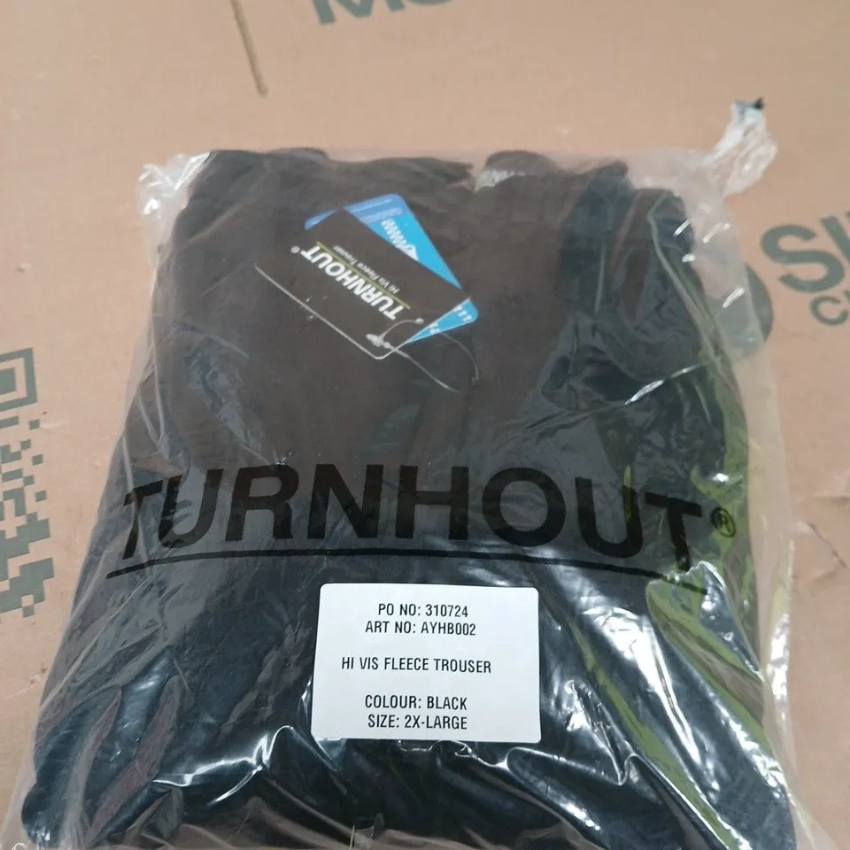 TURNOUT HI-VIS FLEECE TROUSER – BLACK – UK 44-46 (2X-LARGE)