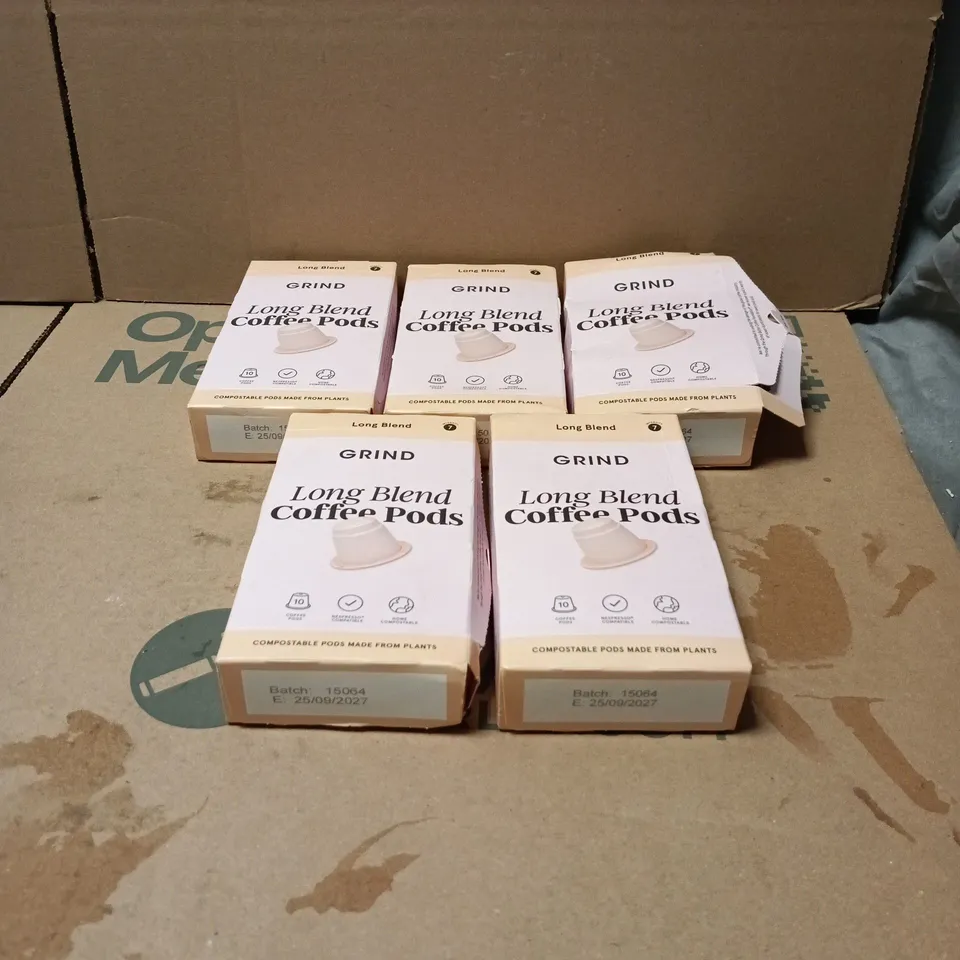 5 X 10 PACK GRIND LONG BLEND COFFEE PODS 