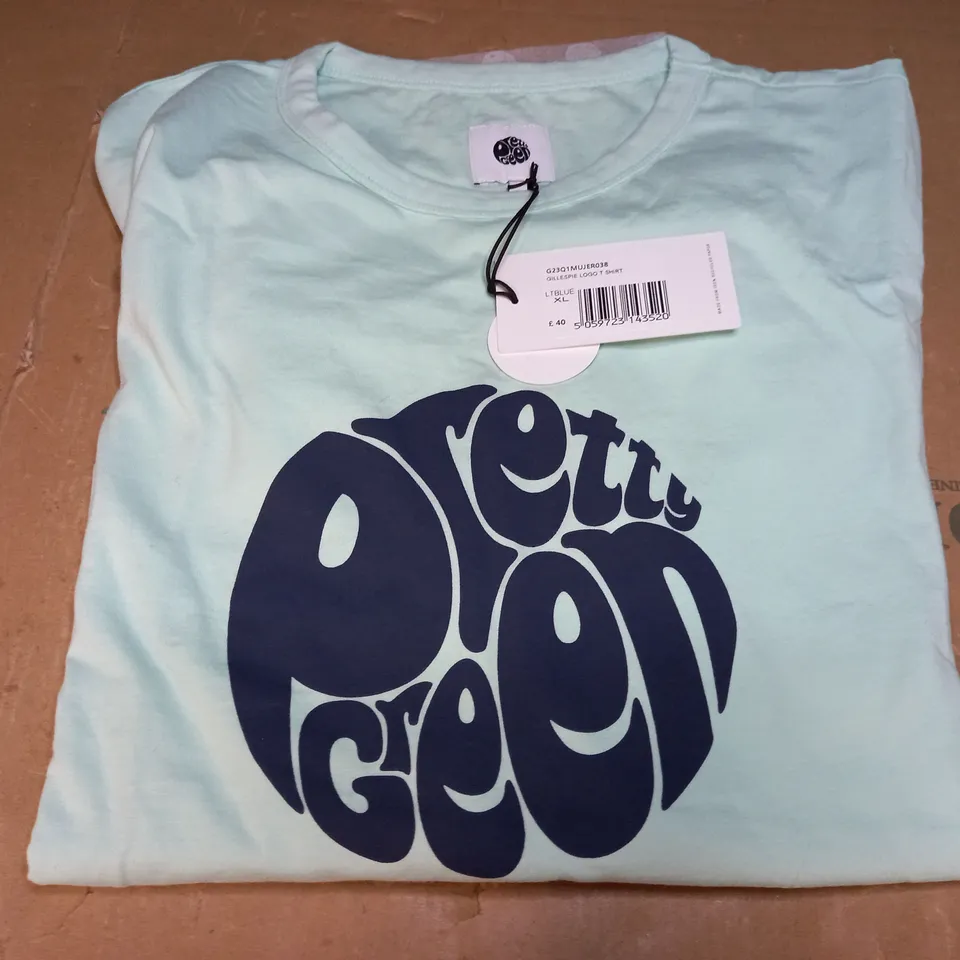 PRETTY GREEN GILLESPIE LOGO T-SHIRT - LTBLUE - XL