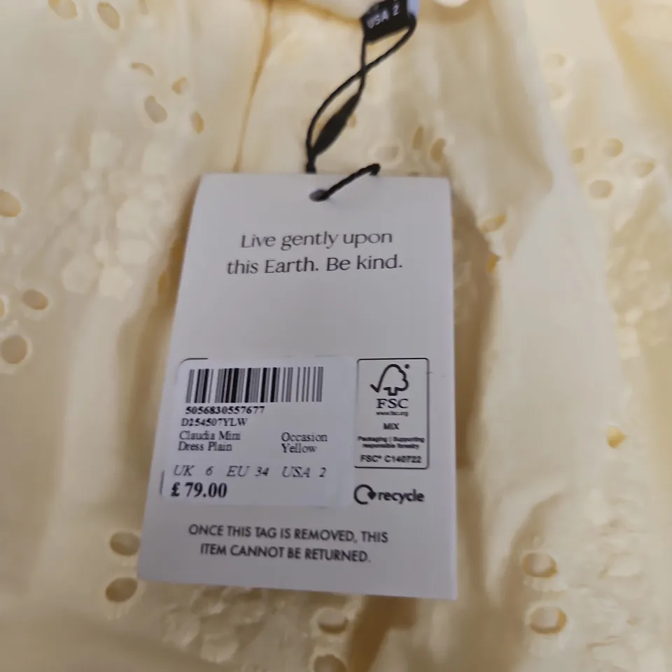 NOBODYS CHILD CLAUDIA MINI DRESS - SIZE 6