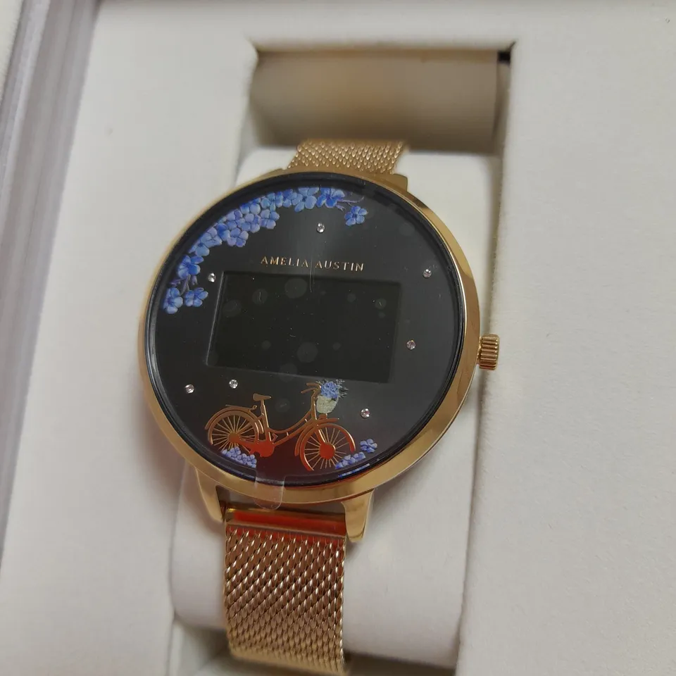 AMELIA AUSTIN BICYCLE LADIES SMART WATCH WITH ROSE GOLD MILANESE STRAP RRP £279