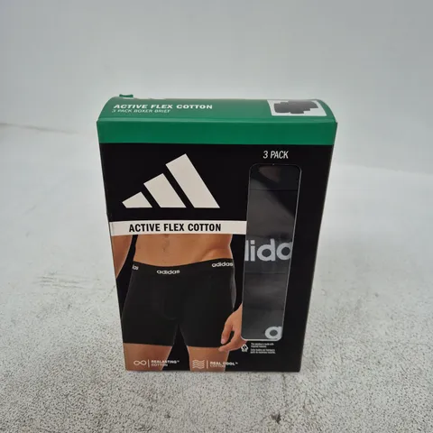 BOXED ADIDAS ACTIVE FLEX COTTON 3 PACK BOXER BRIEFS - LARGE