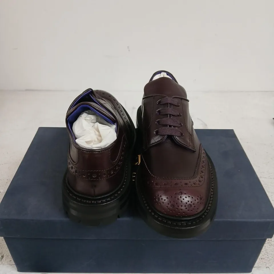 TRICKER'S FOR BURBERRY BURGUNDY LEATHER BROGUES – UK 3