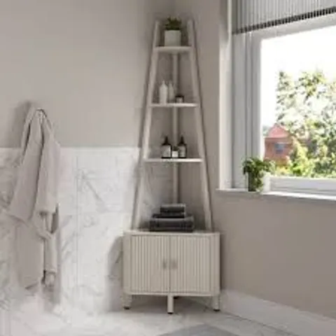 ELSIE CORNER LADDER SHELF - STONE (1 BOX)