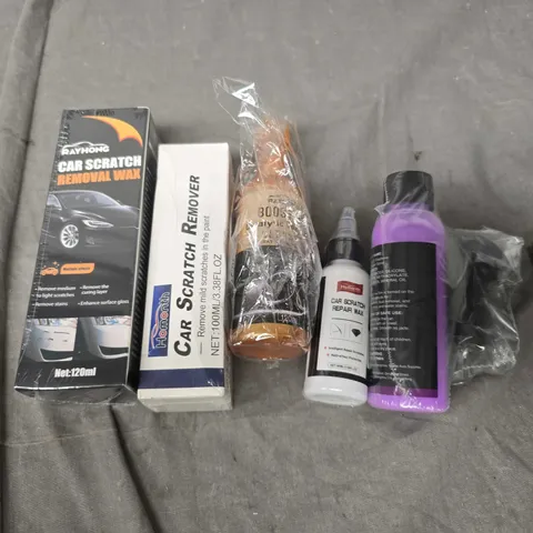 APPROXIMATELY 10 ASSORTED VEHICLE PARTS/ACCESSORIES TO INCLUDE REMOVAL WAX, SCRATCH REMOVER, BOOST UP CLEANER ETC