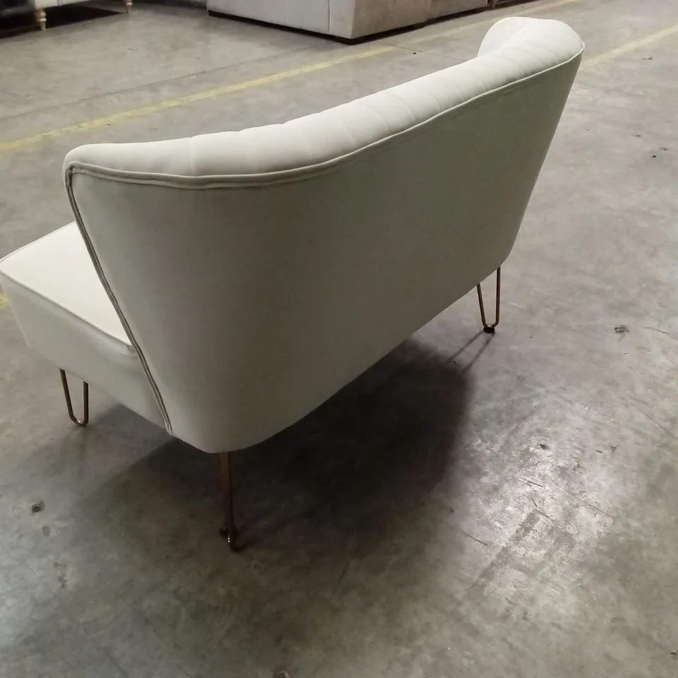 NOEMI 2 SEATER VELVET SOFA - IVORY