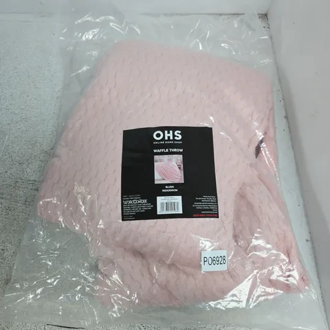 OHS WAFFLE THROW – BLUSH, 150X200CM