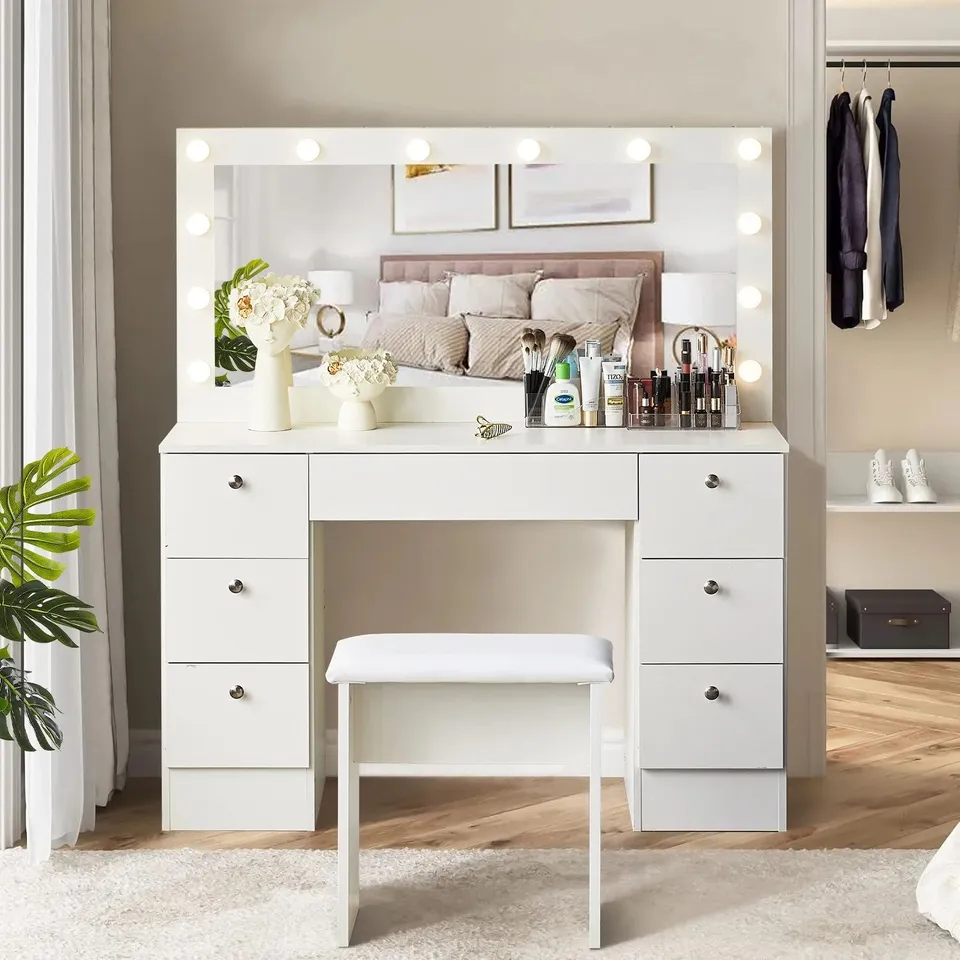 BOXED CLIPOP MODENA HOLLYWOOD WHITE DRESSING TABLE
