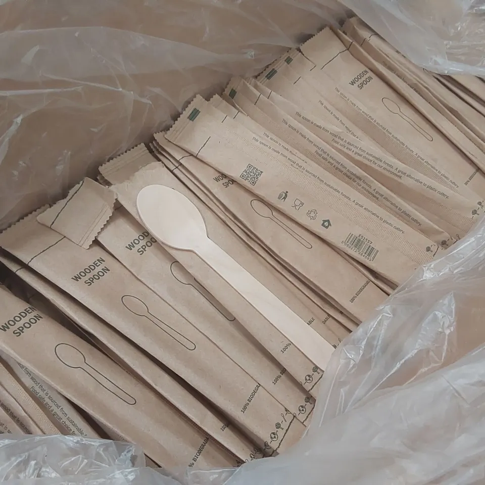 PALLET CONTAINING APPROXIMATELY 20,000 ENVIRONMENTALLY FRIENDLY DISPOSABLE WOODEN SPOONS