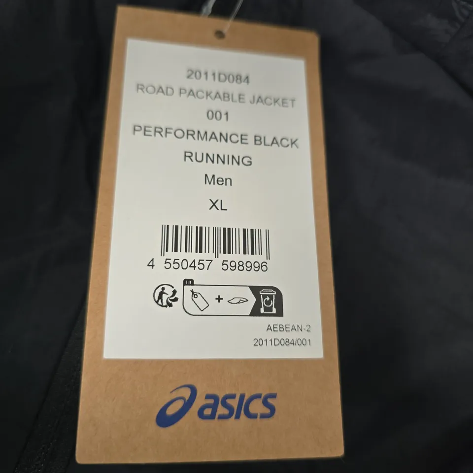 ASICS ROAD PACKABLE JACKET – MEN'S RUNNING JACKET, BLACK, XL