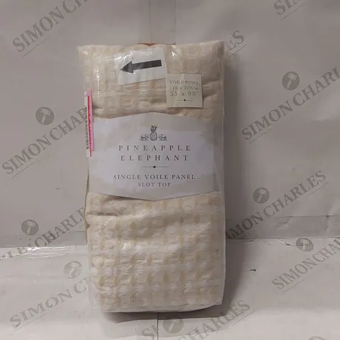 BAGGED MUSCAT WAFFLE SLOT TOP VOILE CURTAIN PANEL POLYESTER SHEER SINGLE CURTAIN - 55 x 90"