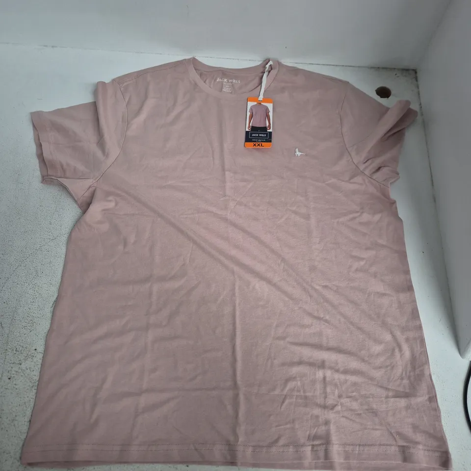 JACK WILLS IP LIMITED T‑SHIRT – DUSTY PINK, CLASSIC FIT, XXL