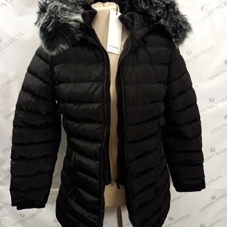 FIRETRAP HOODED MID JACKET IN BLACK - 12