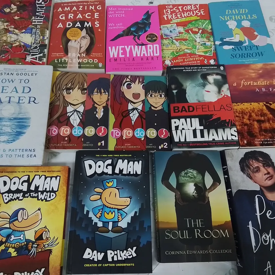 LARGE QUANTITY OF ASSORTED BOOKS TO INCLUDE NOVELS, COOKBOOKS, REFRENCE TEXTS AND KIDS BOOKS