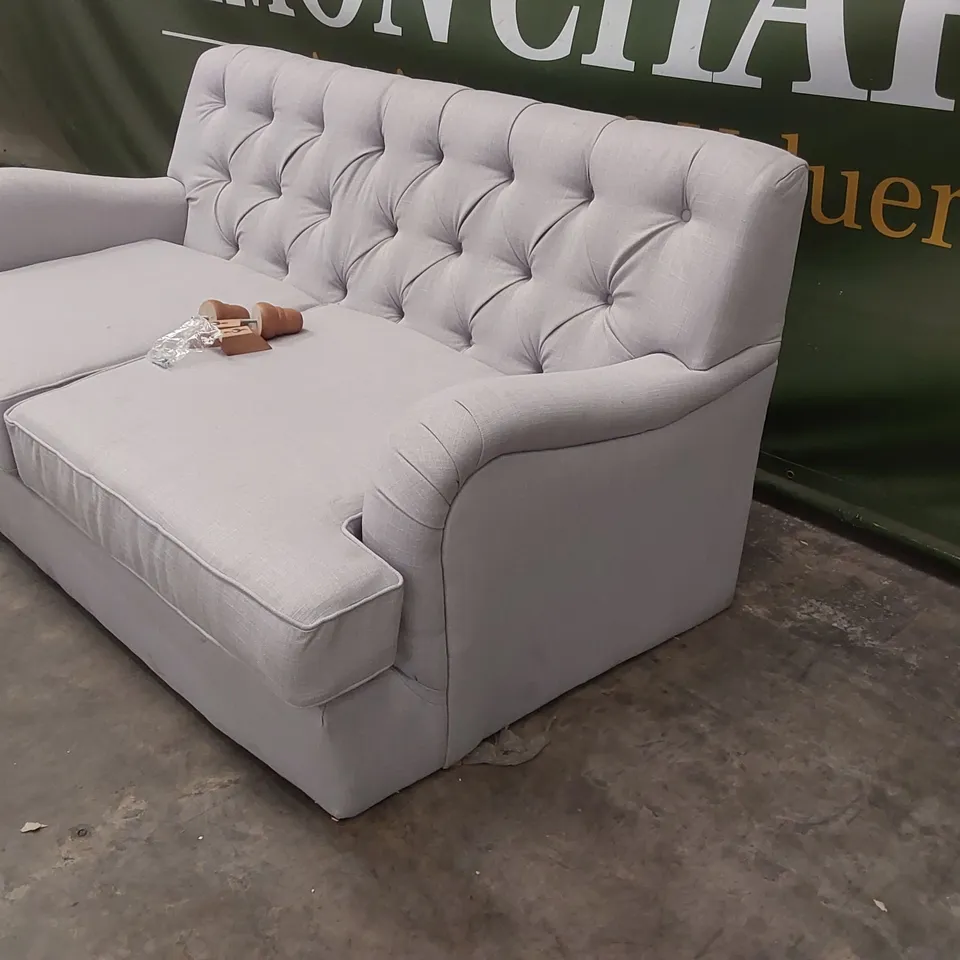 QUALITY DESIGNER LIGHT GREY FABRIC SOFA BED