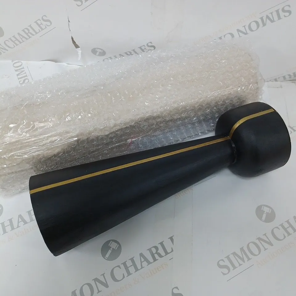 PAIR OF BLACK CANDLE HOLDERS
