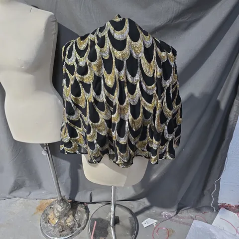 GESTUZ BLACK SKIRT WITH GOLD PATTERN – SIZE S
