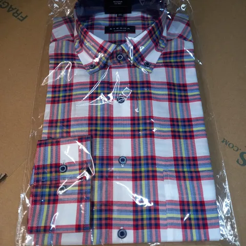 PACKAGED ETERNA WHITE/MULTI CHECK MENS SHIRT - SIZE 15.5 NECK