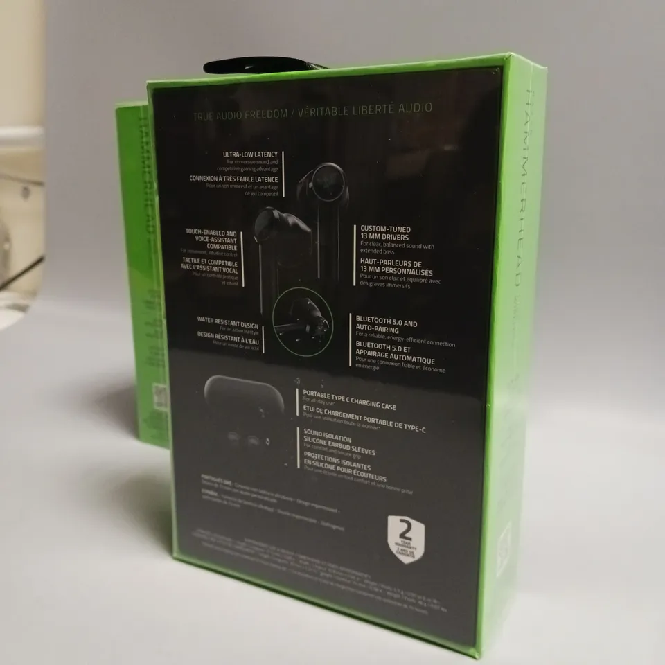 LOT OF 5 SEALED BOXED RAZER WIRELESS HEADPHONES INBLACK AND GREEN
